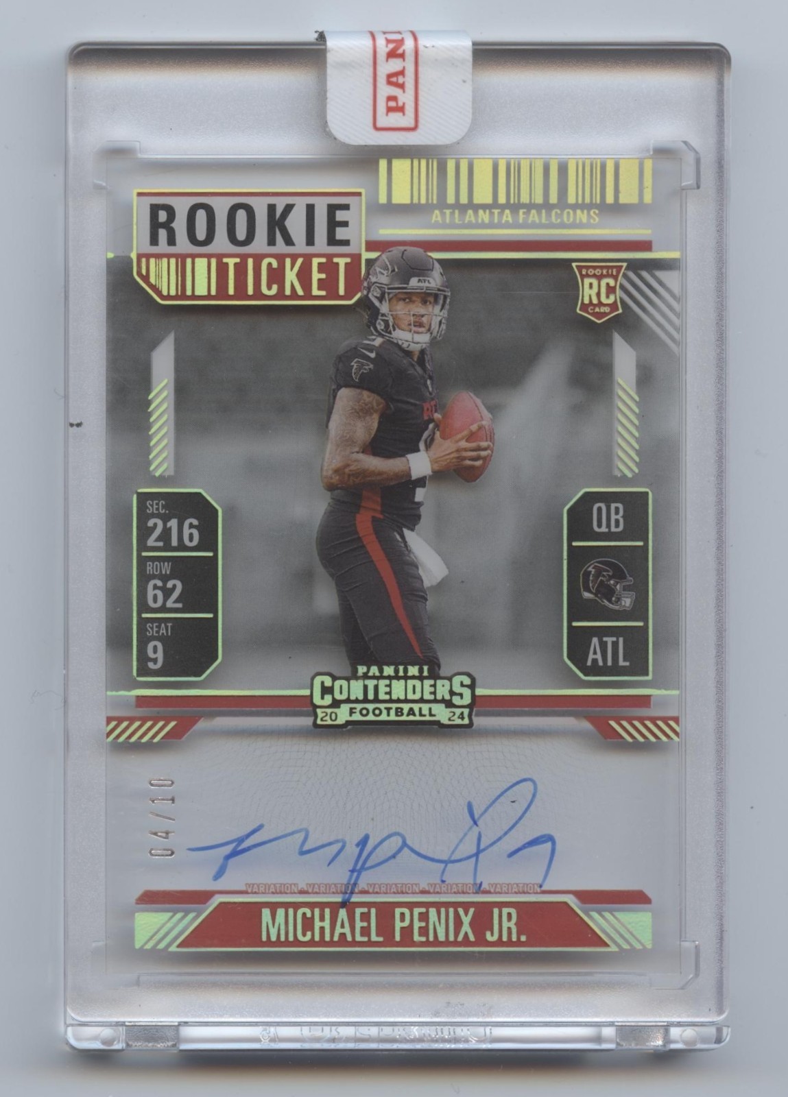 2024 Contenders Michael Penix Jr. Rookie RC Autograph Auto #/10 Clear Ticket