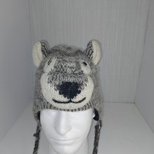 Knit Hat Wool Wolf Face Pre-owned