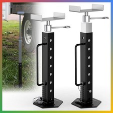 RV Slide Out Support Jacks Stabilizer 15-35 Inch Heavy Duty Steel Silver 2Pk