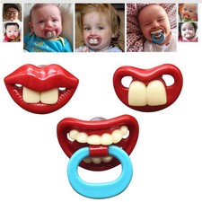 Funny Pacifier for Baby, Buck Tooth Pacifier Fake Big Teeth Soft Pacifiers wi...