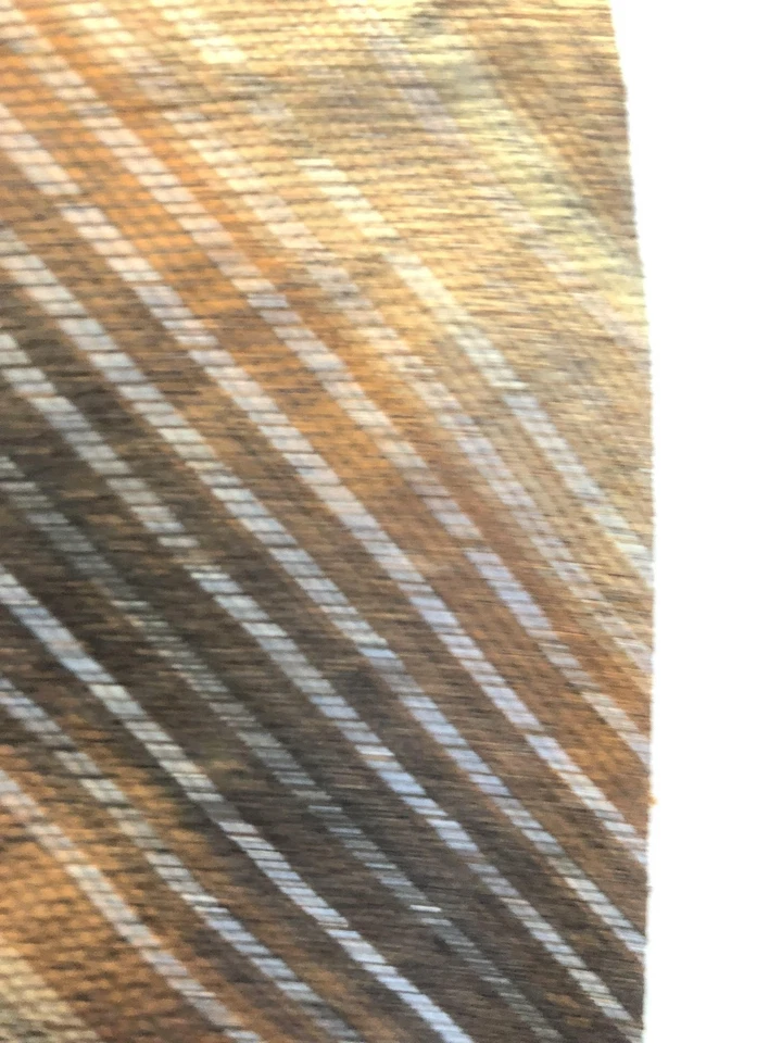 Corbata vintage Oscar de la Renta para hombre marrón beige a rayas años 70 80 Foto 2 de 4