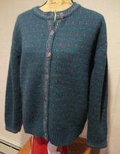 Eddie Bauer Vintage Wool Blend Cardigan Button Up Sweater Women  s Medium