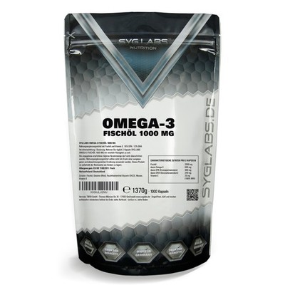 Omega Fischöl 1000mg  - 1000 Kapseln   mit 2000mg pro Tagesdosis