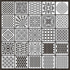 6 Inch Geometric Stencils for Painting, 25 Pieces Reusable Painting Templates...