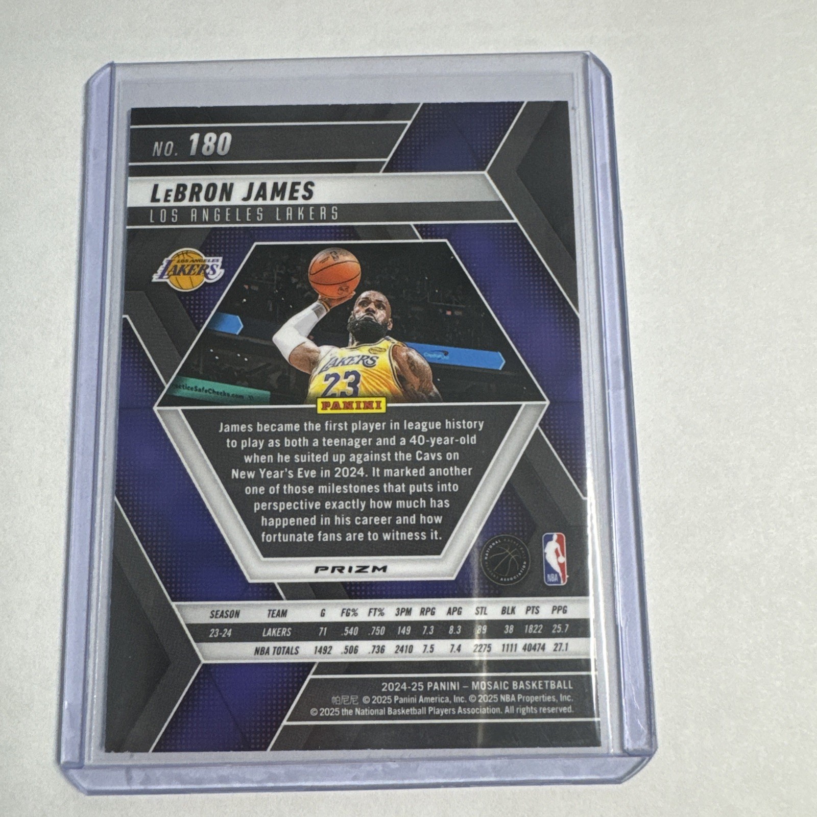 🔥🏀 2024-25 Mosaic LEBRON JAMES #180 Green Mosaic PRIZM , Lakers