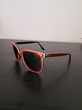 Vintage 80s Style Eyes Sunglasses Orange Cream Round Retro Made in Japan