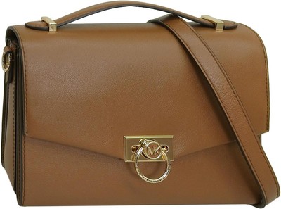 [Michael Kors] Hendrix Medium Leather Messenger Bag 30F0G1HM2L 230 Luggage