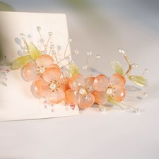 Chinese Style Glaze Flower Hairpin Hanfu Hair Clip Costume Headpiece