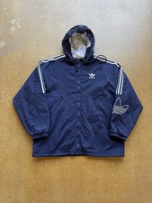 VTG 90s Adidas Trefoil Hooded Zip Up Nylon Puffer Windbreaker Track Jacket L