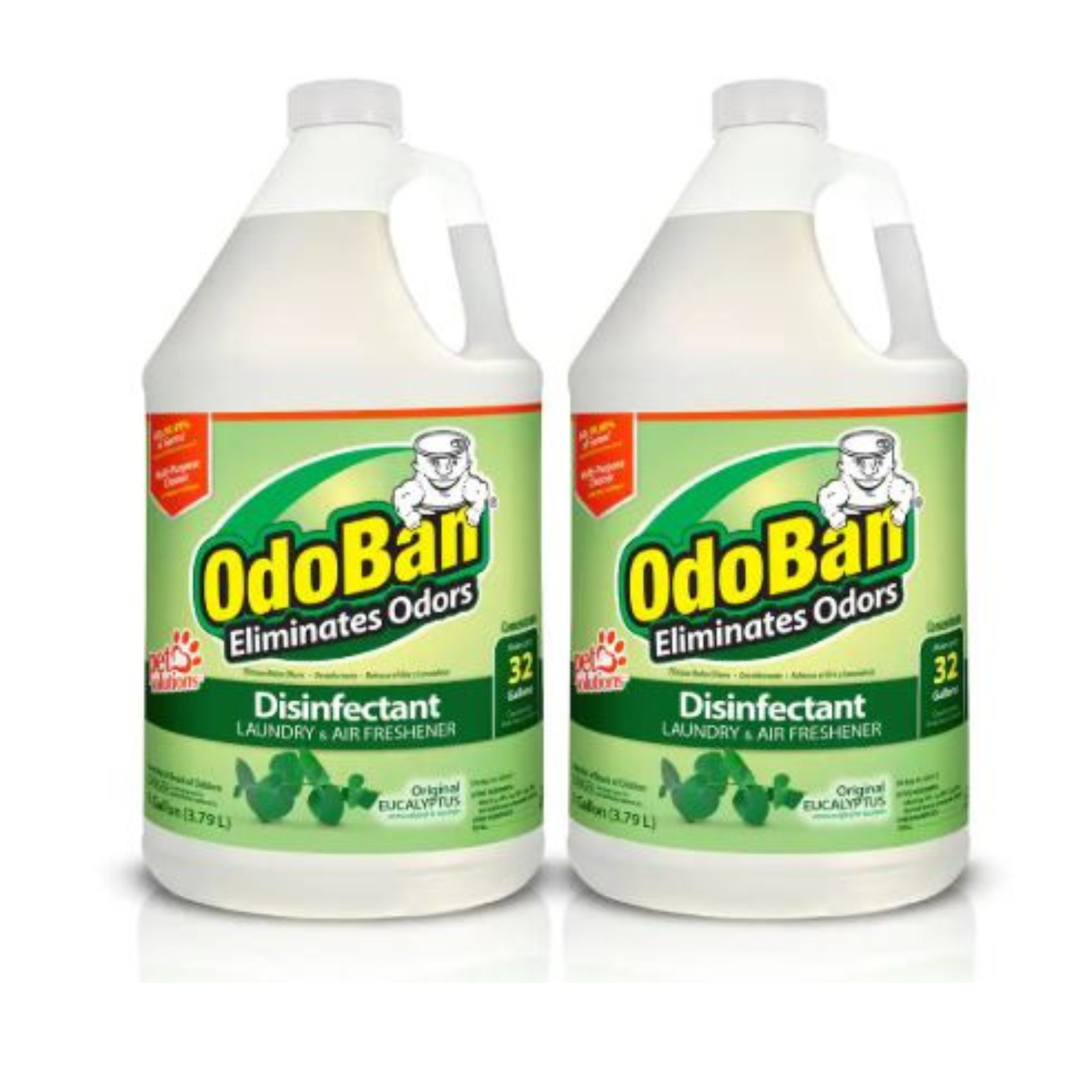 OdoBan 1 Gal. Eucalyptus Disinfectant and Odor Eliminator, Fabric Fresh (2-Pack)