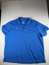 Walmart Polo Shirt Mens 2XL Blue Spark Work Employees Uniform Short Sleeve
