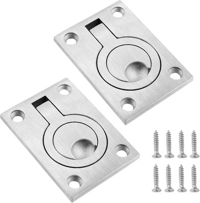 Flush Pull Ring Handles 2.5'' X 1.8'', 304 Stainless Steel, 2Pcs | Hidden Recessed