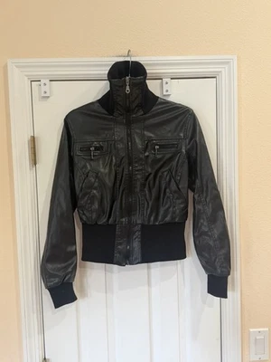 Miley Cyrus Black Faux Leather Jacket Size Large - Image 1 of 3