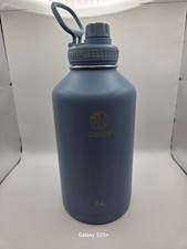 64 Oz Takeya Sport Stainless Steel Insulated Water Bottle With Spout Lid Blue