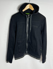 Boss Hoodie Saggy Cotton Drawstring Full Zip | Men's | Black/Grey | Medium |