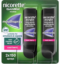 Nicorette Quickmist Duo, 2 x 150 sprays , Cool Berry -exp 02/2028