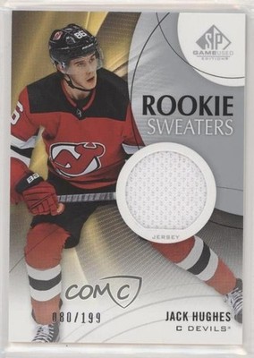 2019 Upper Deck SP Game Used Rookie Sweaters 80/199 Jack Hughes #RS-JG RC 0m5u
