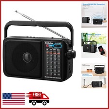 Classic Portable Radio with Bluetooth and Battery Power for Home Outdoor