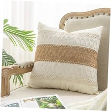 Throw Pillow Covers 1PC for Farmhouse 18" x 18" Pack of 1 Single Striped