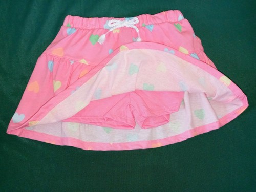 365 KIDS GARANIMALS Girl sz 4 Pink Hearts Scooter Skort (Skirt/Short) Front Bow - Picture 2 of 3