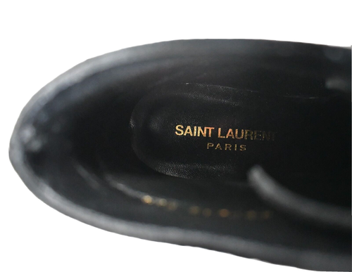 NEW Auth SAINT LAURENT *BLAZE* Black Suede STUDDED LACE-UP Boots EU-36.5 US-6.5 - Picture 7 of 11