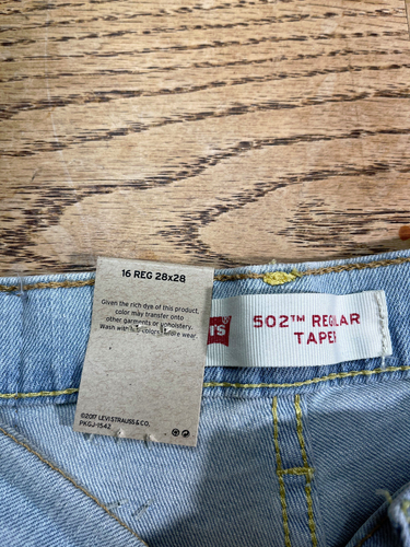 Levi s 502 Girls Jeans Size 16 Regular Taper Fit Stretch Mid Rise Light Wash NWT - Picture 7 of 10