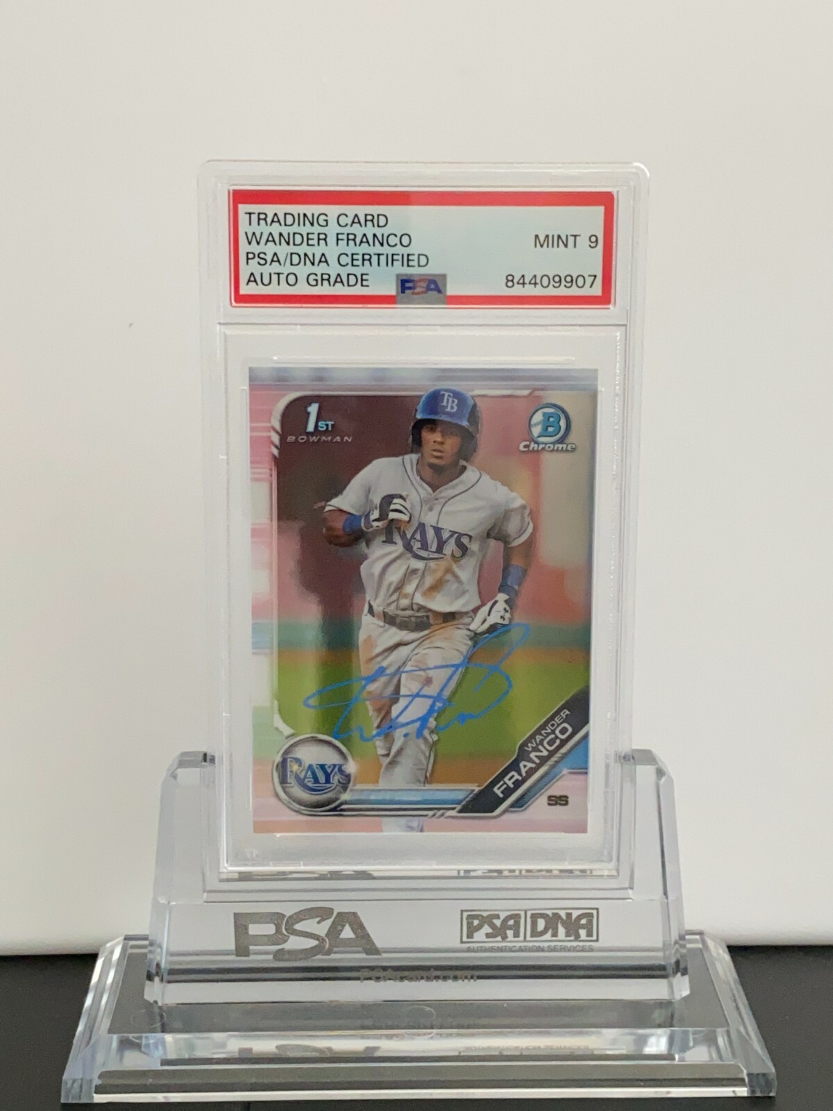 Wander Franco 2019 BOWMAN CHROME PROSPECTS BCP-100 PSA/DNA AUTO GRADE 9 84409907 
