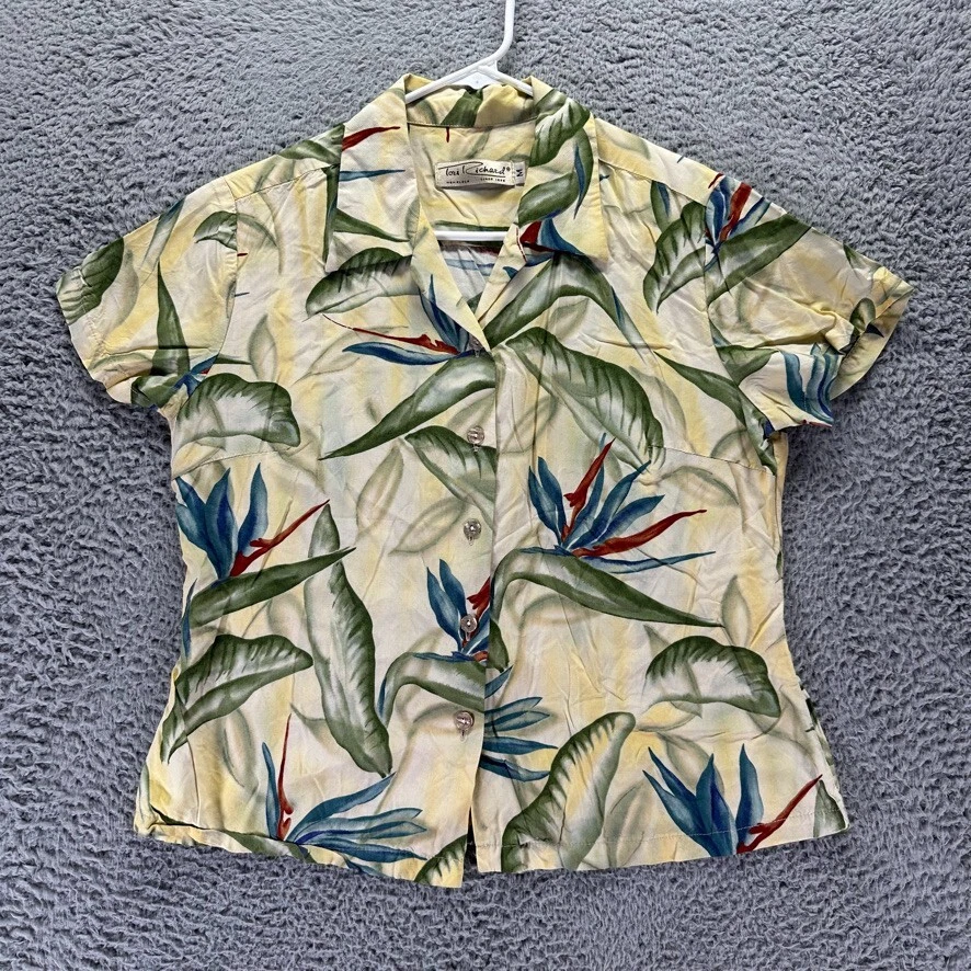 Camisa Hawaiana Tori Richard Mujer Mediana Multicolor Floral Viscosa Manga Corta Foto 2 de 4