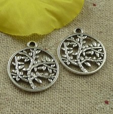 Free Ship 110 pcs tibetan silver tree charms 23X20mm L-4530