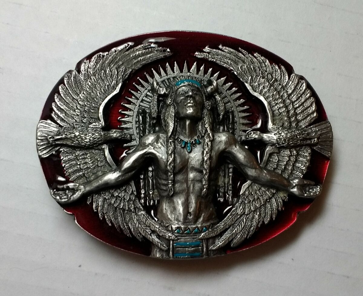 Siskiyou Buckle Co. Inc. Eagle Fly High 1991 X-92 Red Enamel Siskiyou Buckle Co. Inc. Eagle Fly High 1991 X-92 Red Enamel