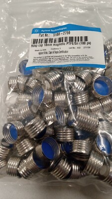 **NEW** Agilent P/N 5188-2759 Hdsp cap 18mm magnetic PTFE/Sil 100pk 