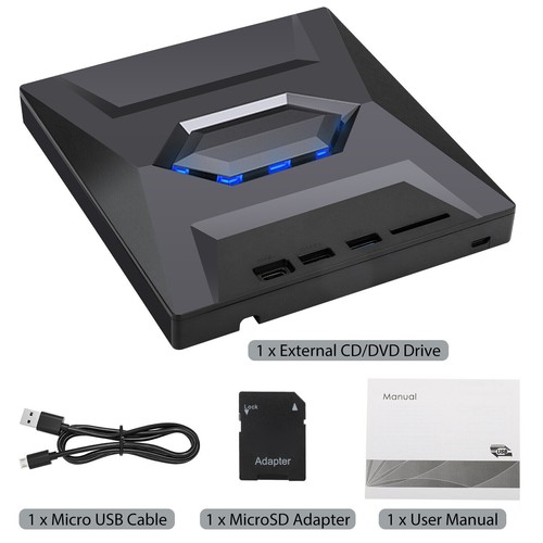 New 5 in1 USB 3.0 Portable External CD/DVD Drive Player For Laptop Desktop - Afbeelding 10 van 21
