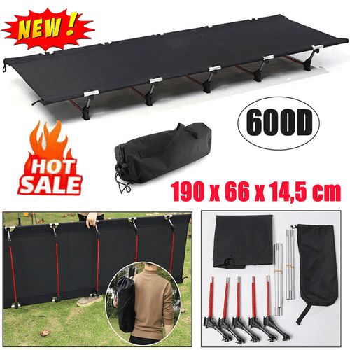 Lightweight Camping Cot Portable Compact Sleeping Bed 600D Oxford w/ Carry Bag - Picture 12 of 18