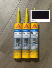 3 Pack Sikaflex 1A Polyurethane Construction Sealant Caulk, Black, In Date