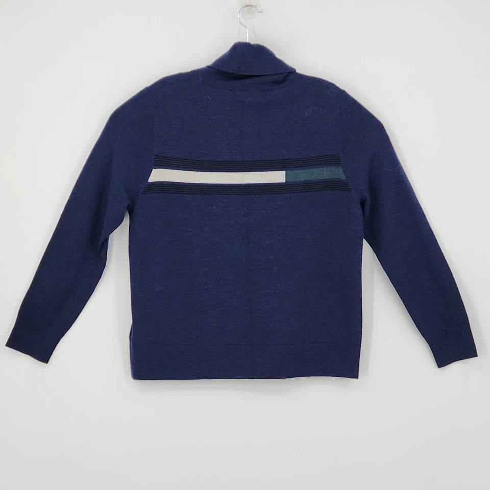 Pendleton Simple Informal 100% Lana Merino Capa Base Cuello Alto Azul XL Agujero de Prendedor Foto 4 de 4