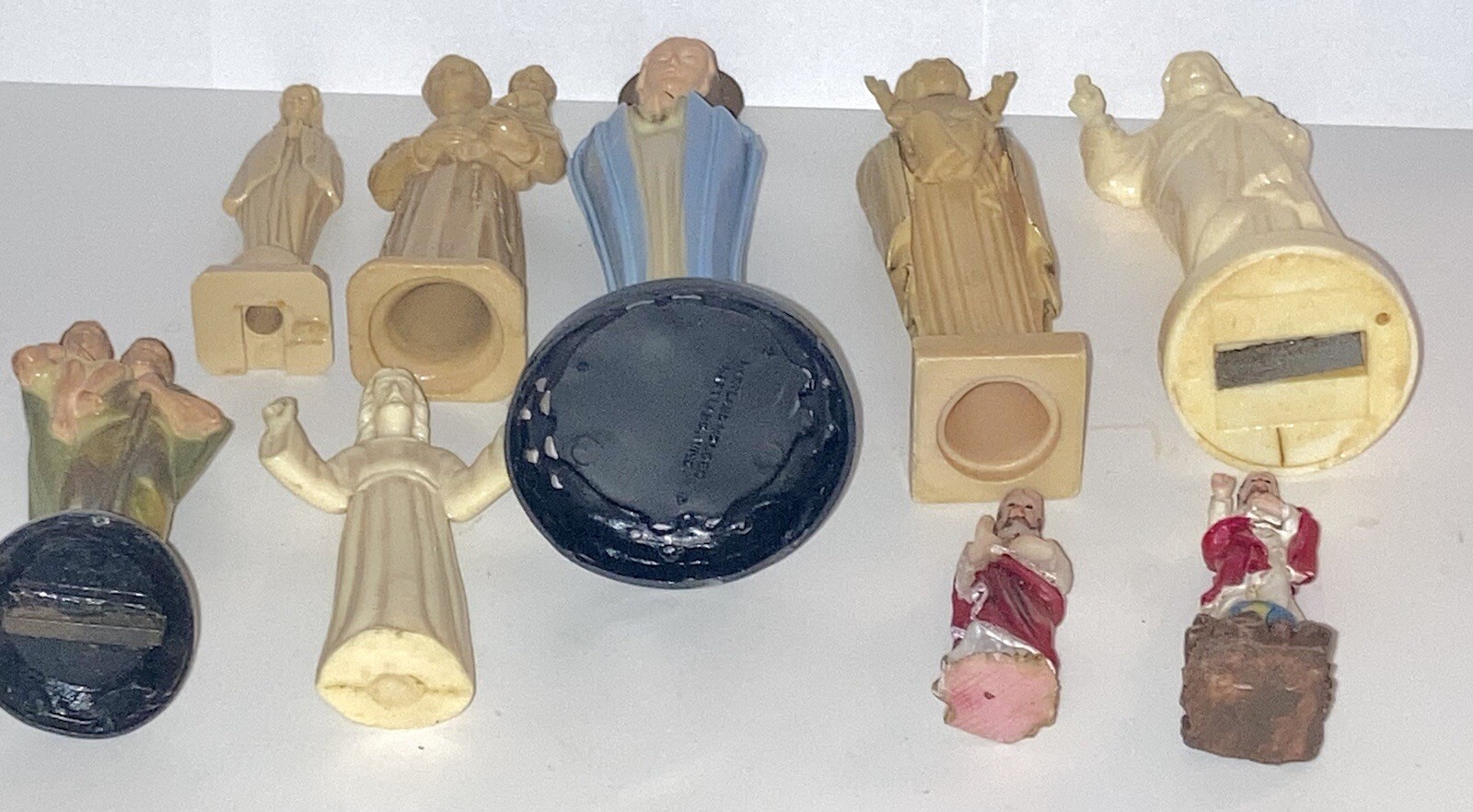 Lot Vintage Plastic CATHOLIC STATUES Hartland DASH BOARD JESUS Mother