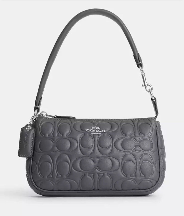 NWT Coach Nolita 19 With Signature SILVER/INDUSTRIAL GREY Cm239 | eBay