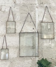 Loft1850 Hanging Antique Brass Photo Frames | Portrait Brass Glass Picture Frame
