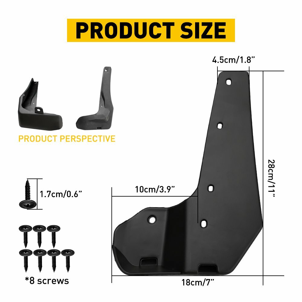 Guard Mud Flap Mudguard For 17-21 Honda Civic Hatchback 10th Gen