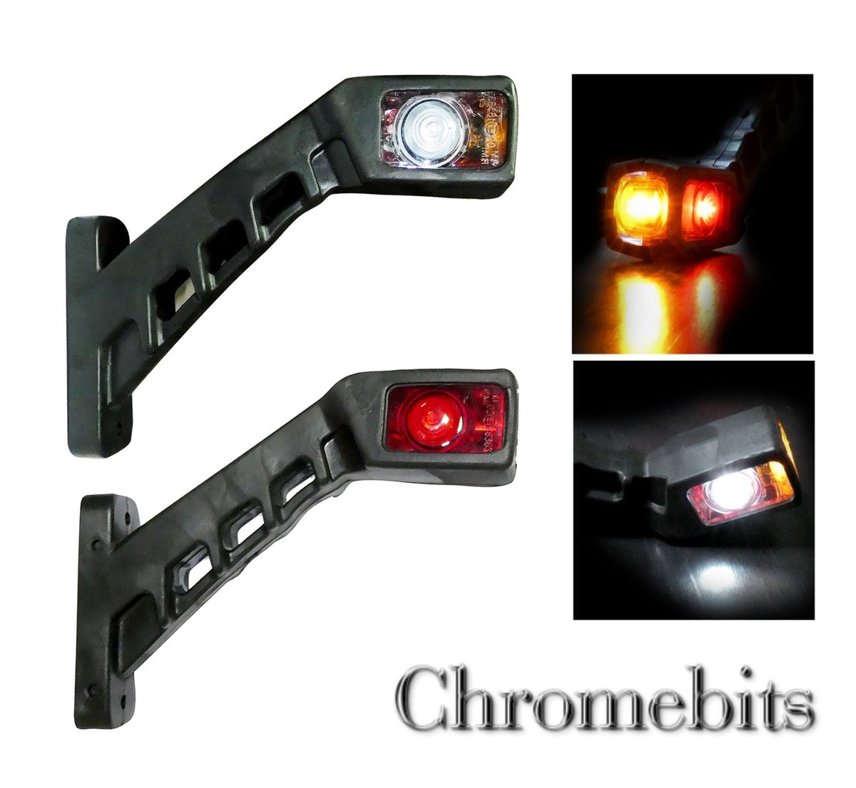 10x 12v 4 Smd Led Side Marker Orange Lights Trailer Caravan Truck Van - View #2