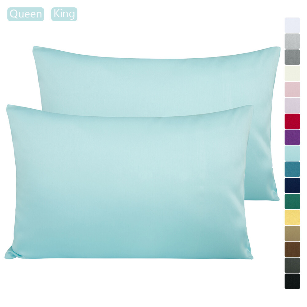 500TC Cotton Sateen Pillowcases Premium Quality Pillow Cases Soft Handfeeling eBay