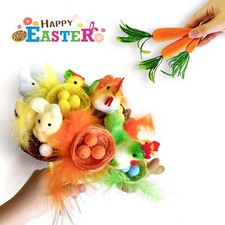 Easter Nest Picks Egg Carrot Chicken Feathers Bunny Rabbit Craft DIY Decoration