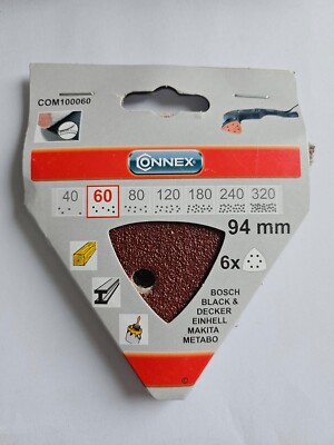 CONNEX Delta-Haftscheiben 94mm gelocht  Korn 60 (6Stück ) Schleifpapier