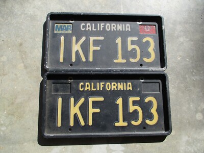 California 2001 Heavy Cast metal license plate pair #  IKF  153
