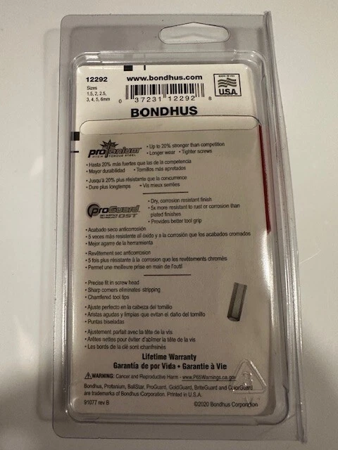 Bondhus 12292 HLX7MS 7 pcs Hex Metric Hex Wrench - Image 2 of 2