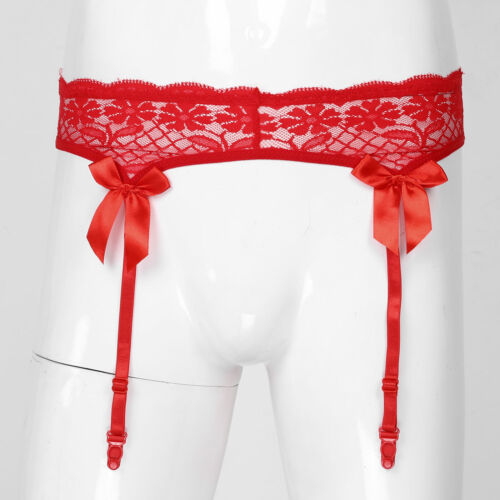 Men's Adjustable Lace Garter Belt Lingerie Suspenders Underwear for Stockings - Picture 13 of 36