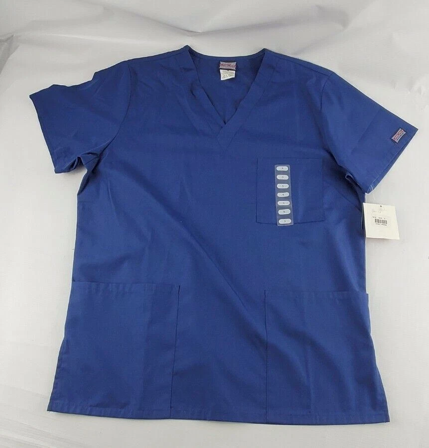 Cherokee V-Neck Short Sleeve Chest Pocket Scrub Top 4876 Unisex Small (S) - Image 3 of 4