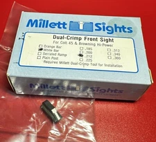 Millett Colt 45 Dual Crimp White Bar Front Sight .212 Inch