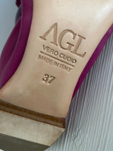 AGL Attilio Giusti Leombruni Raspberry Pink Leather Ballet Flats Size 37 New - Picture 7 of 12