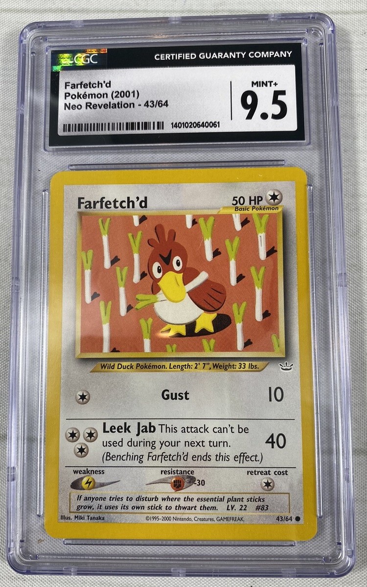Pokemon CGC 9.5 FARFETCH'D 43/64 NEO REVELATION 2001 Mint+ Vintage